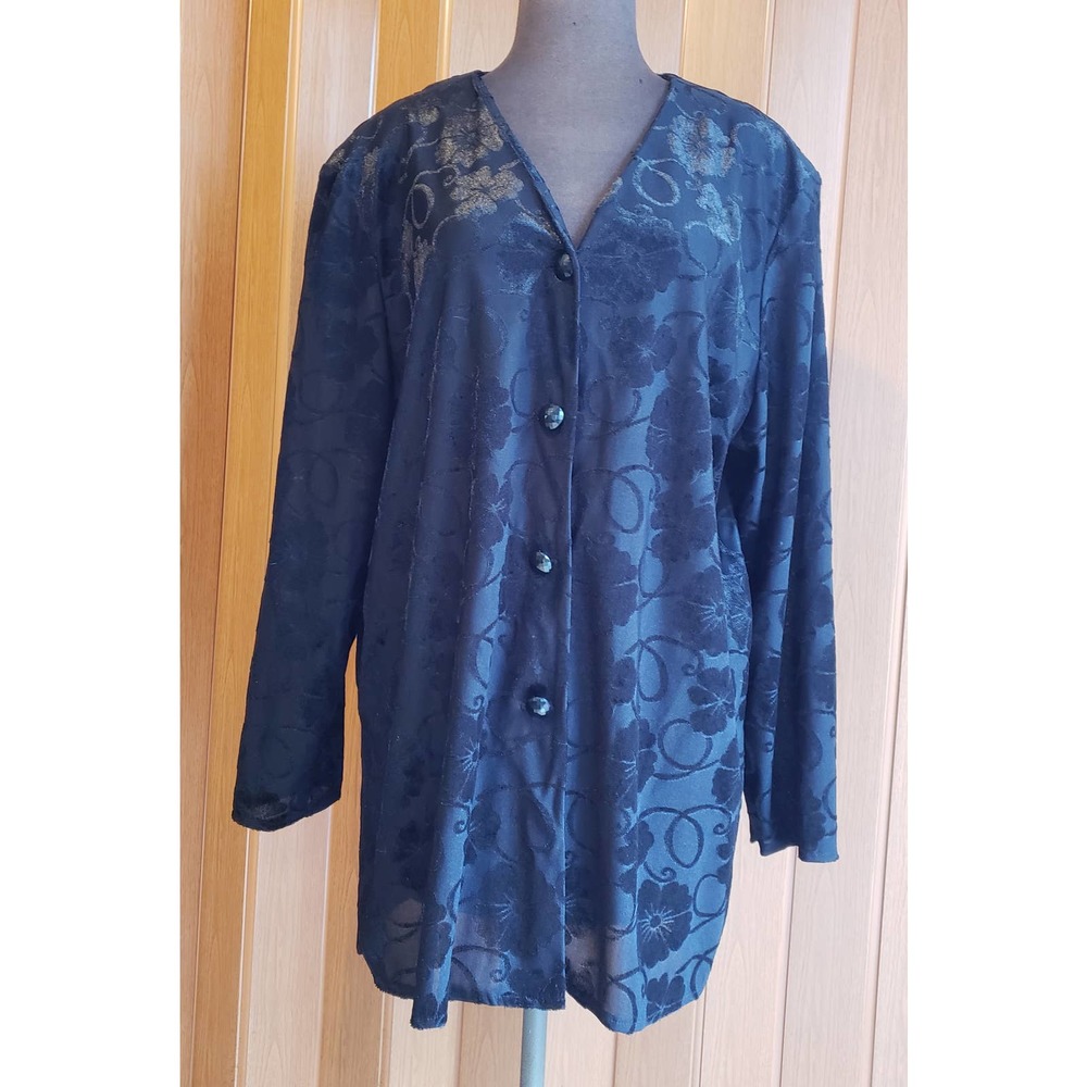 Graver Studio size XL NWT black long sleeve blouse /tunic